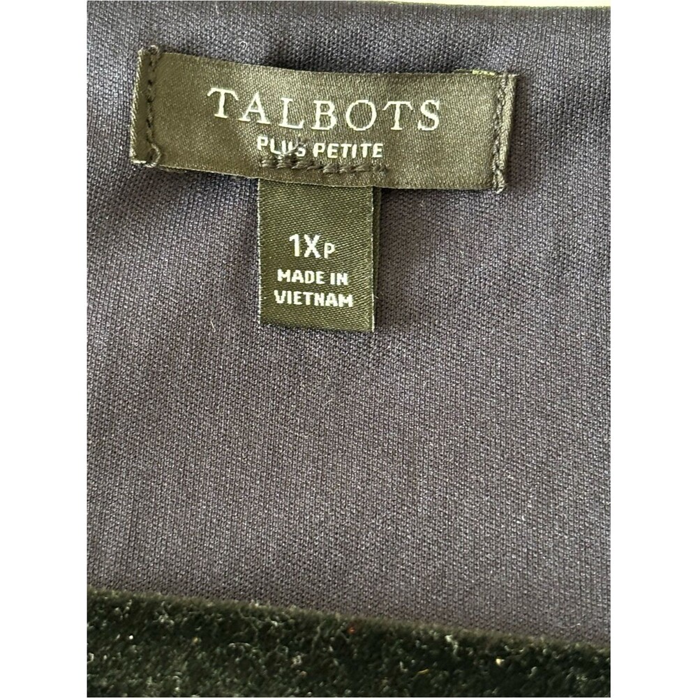 Talbots Allover Sequin Long Sleeve Top Navy Size 1XP - Picture 3 of 4